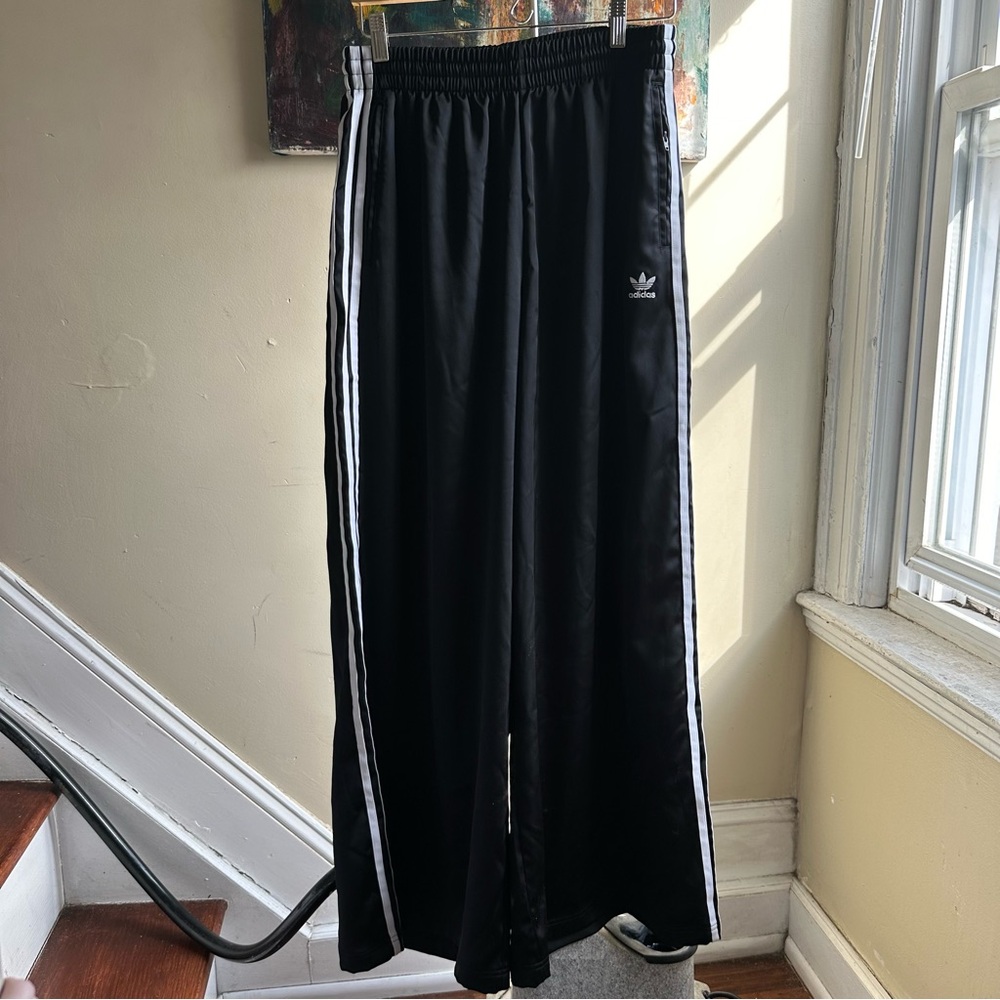 Adidas Satin Wide Leg Track Pants